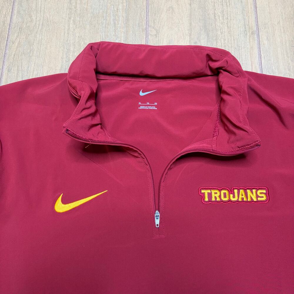 Nike USC Trojans 2024 Sideline Coach Long Sleeve Half-Zip Hoodie Jacket